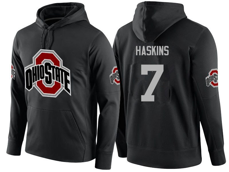 Men Ohio State Buckeyes #7 Dwayne Haskins Name-Number Hoodies-Black